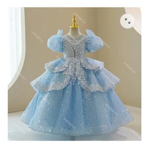 Magic Tree Kids Halloween Cinderella Elegant Blue Princess Dress